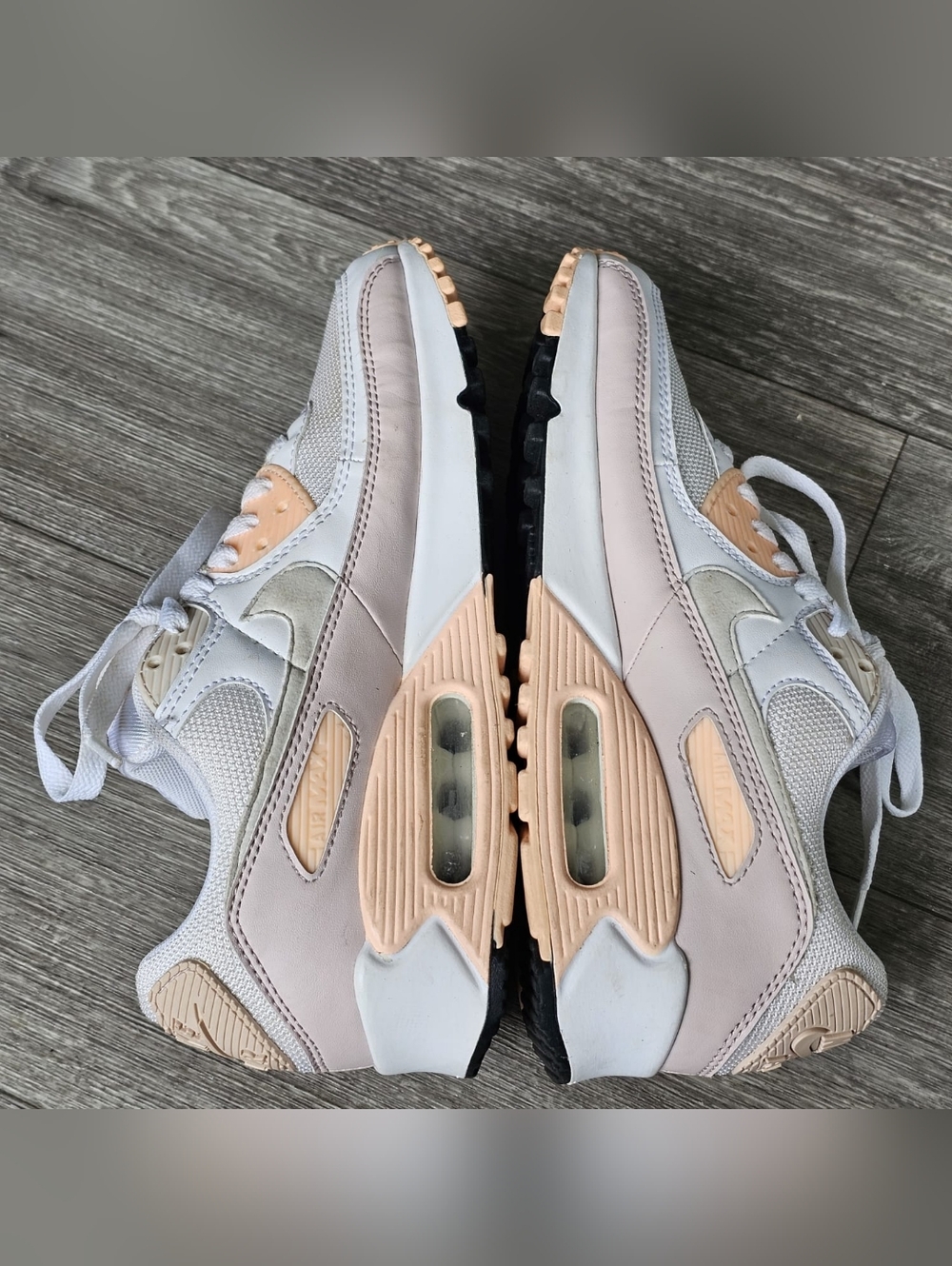 Nike Air Max 90 White Pink Washed Coral Barely Rose Women’s Size 7 Sneakers - Picture 6 of 9